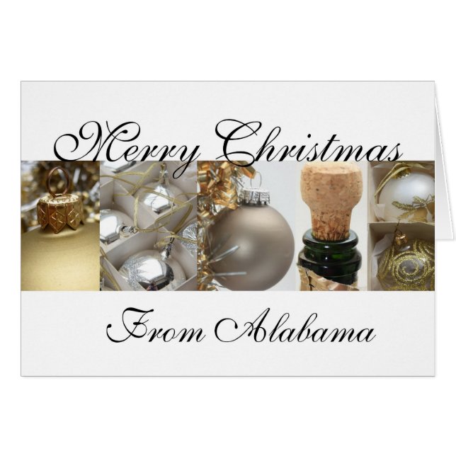 Alabama Merry Kerstcollage Kaart (Voorkant Horizontaal)
