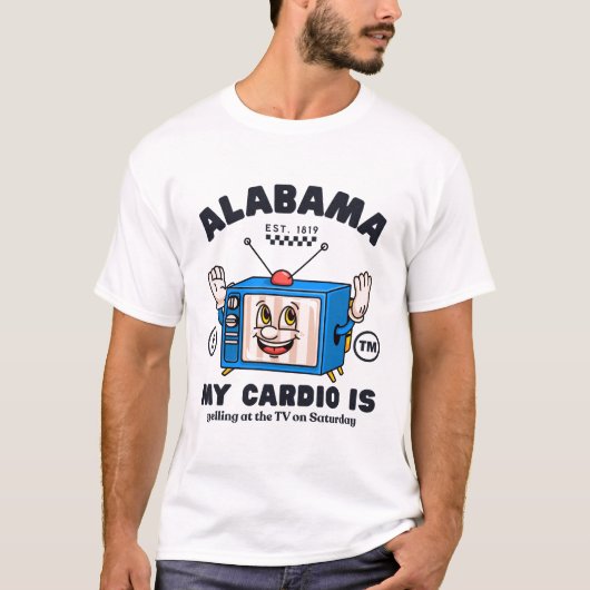 Alabama: mijn cardio schreeuwt t-shirt (Voorkant)