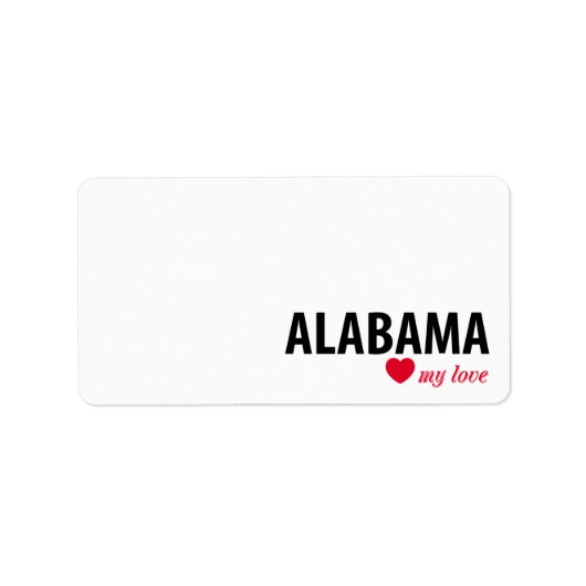 Alabama, mijn liefde etiket (Voorkant)