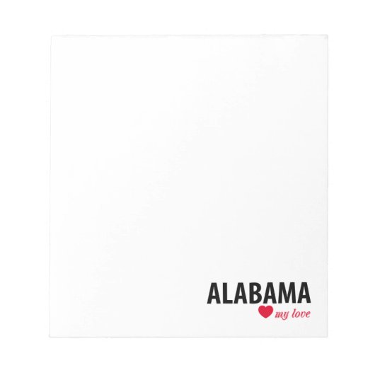 Alabama, mijn liefde notitieblok (Voorkant)