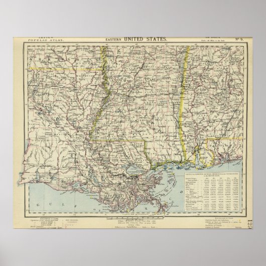 Alabama, Mississippi, Louisiana, Arkansas Poster (Voorkant)