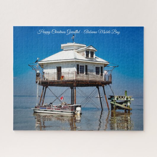 Alabama Mobile Bay Prettig Kerst Opa Legpuzzel (Horizontaal)