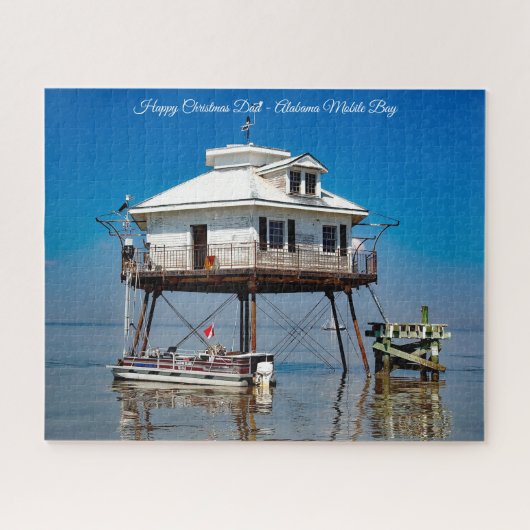 Alabama Mobile Bay Prettig Kerst Papa Legpuzzel (Horizontaal)
