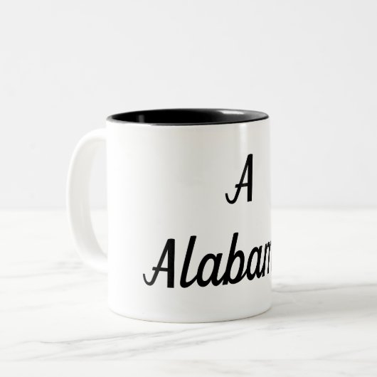 Alabama Monogram Tweekleurige Koffiemok (Voorkant links)