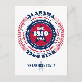 Alabama, Montgomery, AL, Patriottisch, Monogram Briefkaart