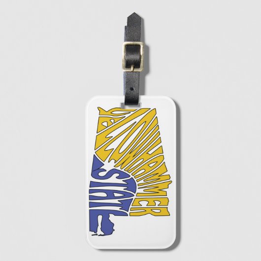 Alabama Nickname Word Art Bagagelabel (Voorkant (verticaal))