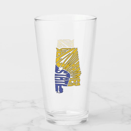 Alabama Nickname Word Art Glas (Achterkant)