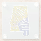 Alabama Nickname Word Art Glazen Onderzetter (Achterkant)