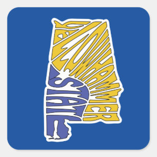 Alabama Nickname Word Art Vierkante Sticker