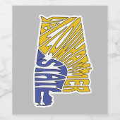 Alabama Nickname Word Art Wijn Etiket (Enkel label)