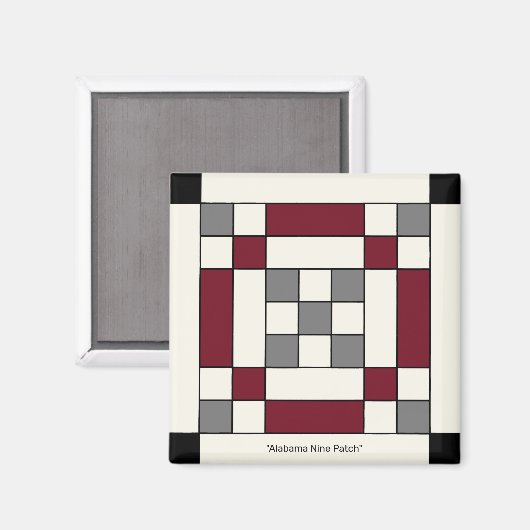 Alabama Nine Patch Magneet (Voorkant / Achterkant)