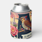 Alabama Northern Flicker Vogel & Camellia Bloem Blikjeskoeler (Blikje Voorkant)