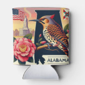 Alabama Northern Flicker Vogel & Camellia Bloem Blikjeskoeler (Achterkant)