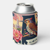 Alabama Northern Flicker Vogel & Camellia Bloem Blikjeskoeler (Blikje Achterkant)