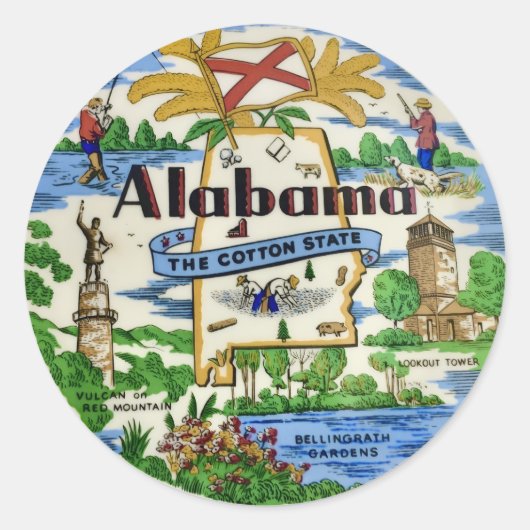 Alabama oriëntaals ronde sticker (Voorkant)