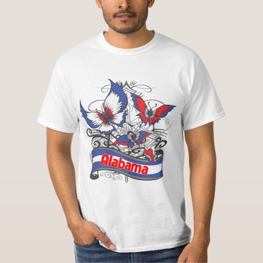 Alabama Patriotism Butterfly T-shirt (Voorkant)