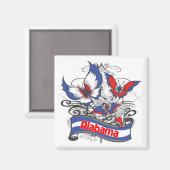 Alabama Patriottisme Vlinder Magneet (Voorkant / Achterkant)