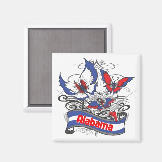 Alabama Patriottisme Vlinder Magneet (Voorkant / Achterkant)