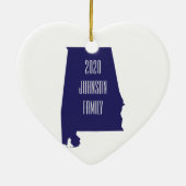 Alabama Persoonlijke kerstversiering van de staat Keramisch Ornament (Achterkant)