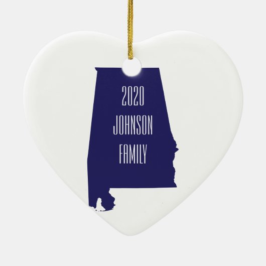 Alabama Persoonlijke kerstversiering van de staat Keramisch Ornament (Achterkant)
