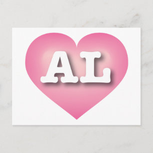 Alabama Pink Fade Heart - Ik hou van AL Briefkaart