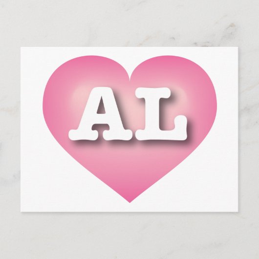 Alabama Pink Fade Heart - Ik hou van AL Briefkaart (Voorkant)