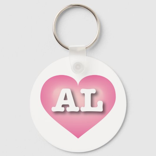 Alabama Pink Fade Heart - Ik hou van AL Sleutelhanger (Voorkant)
