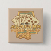 Alabama Poker Vierkante Button 5,1 Cm (Voorkant)