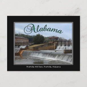 Alabama Prattville Mill Dam Post Card Briefkaart