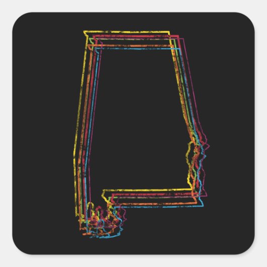 alabama pride blur vierkante sticker (Voorkant)