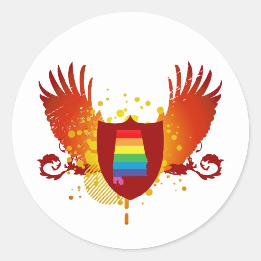 alabama pride crest ronde sticker (Voorkant)