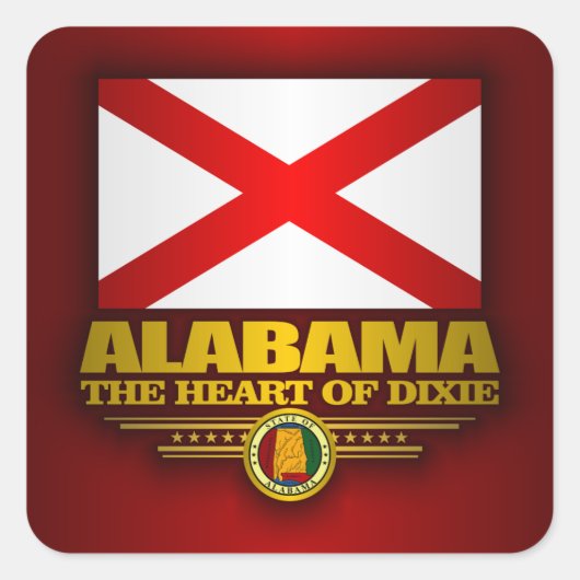 Alabama Pride Vierkante Sticker (Voorkant)