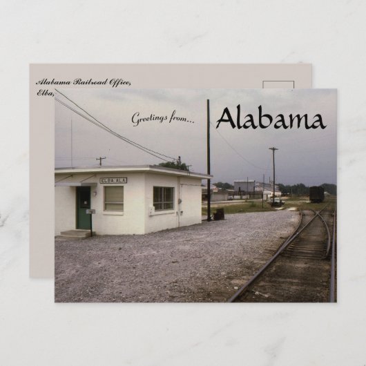 Alabama Railroad Office in Elba Alabama Briefkaart (Voorkant / Achterkant)
