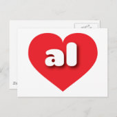 Alabama red hart - Ik hou van al Briefkaart (Voorkant / Achterkant)