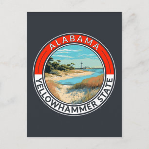 Alabama Reis Kunst Badge Briefkaart