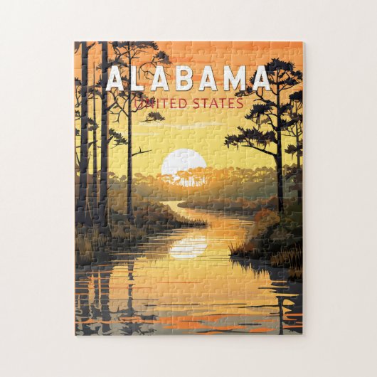 Alabama Reis Kunst Vintage Legpuzzel (Verticaal)