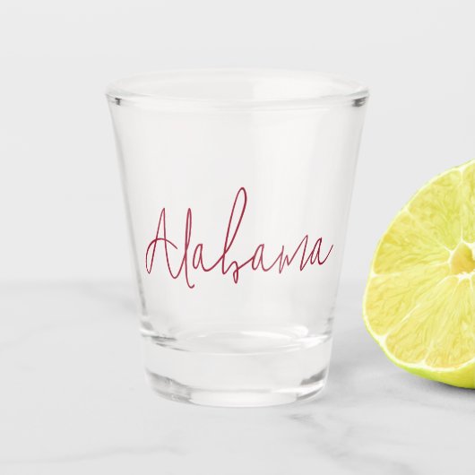 Alabama Reis Souvenir Cadeau Shot Glas (Voorkant)