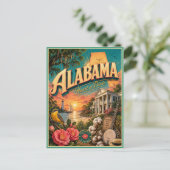 Alabama Retro Reis Souvenir Briefkaart (Staand voorkant)