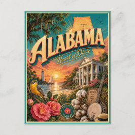 Alabama Retro Reis Souvenir Briefkaart