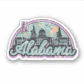 Alabama  Retro Sticker (Voorkant)