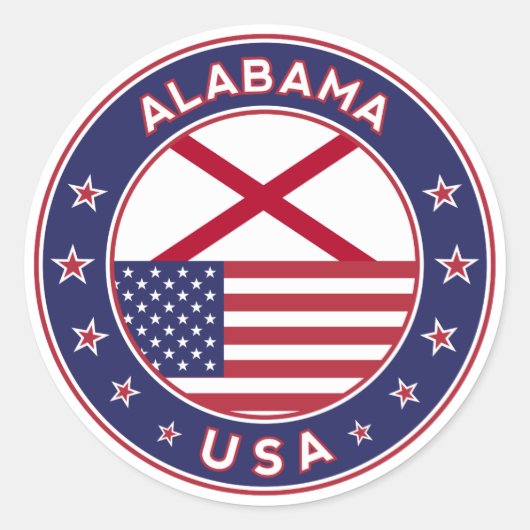 Alabama Ronde Sticker (Voorkant)