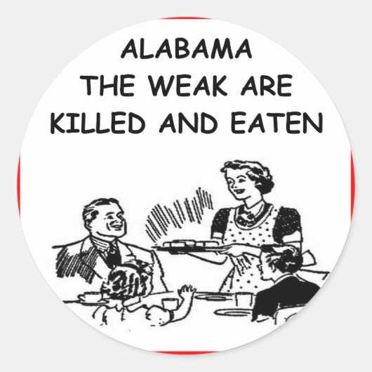 ALABAMA RONDE STICKER (Voorkant)