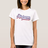 Alabama Rood Wit en Blauw  Script T-shirt (Voorkant)