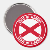 Alabama Round Emblem Magneet (Voorkant / Achterkant)