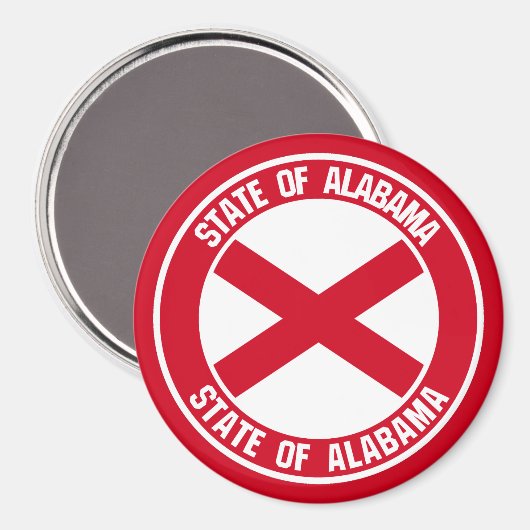 Alabama Round Emblem Magneet (Voorkant / Achterkant)