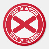 Alabama Round Emblem Magneet (Voorkant)