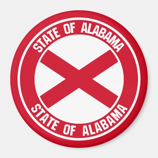 Alabama Round Emblem Magneet (Voorkant)