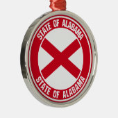 Alabama Round Emblem Metalen Ornament (Rechts)