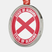 Alabama Round Emblem Metalen Ornament (Links)