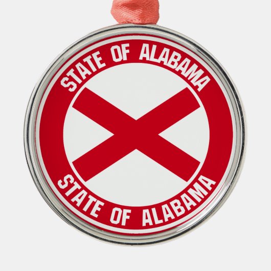 Alabama Round Emblem Metalen Ornament (Voorkant)